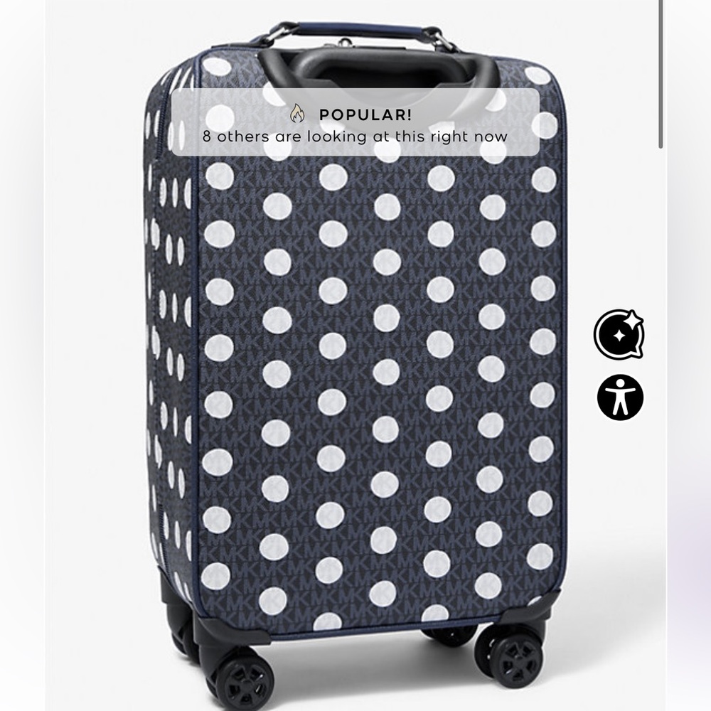 Michael Kors Travel Small Signature Trolley Rolling Suitcase Carry On - Picture 10 of 13